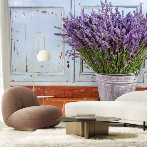 Fotobehang Lavendelboeket in rustieke stijl