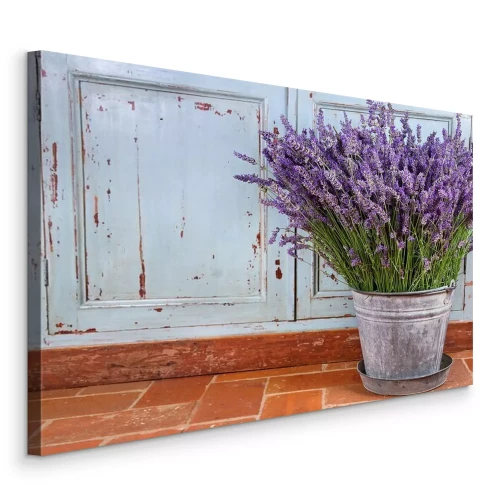 Canvas Lavendelboeket in rustieke stijl