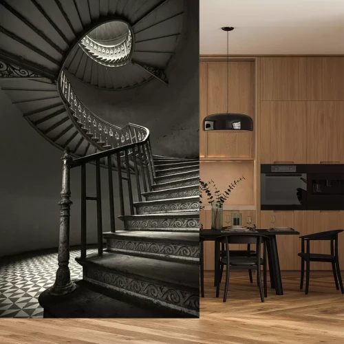 Fotobehang Schody Kręcone