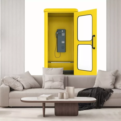 Fotobehang Gele telefooncel