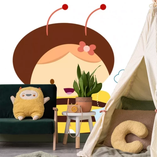 Sticker Een klein kind verkleed als bij