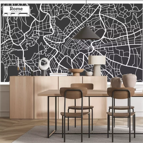 Sticker Rome Kaart in Retro Style. Hand getekend.