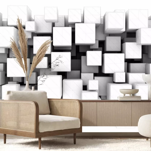 Fotobehang 3D kubussen in perspectief