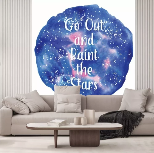 Sticker Kunst van waterverf vlekken van verf op aquarel papier