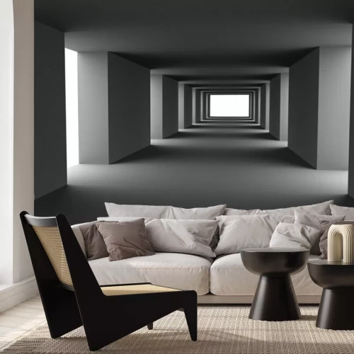 Fotobehang Lange rechthoekige tunnel