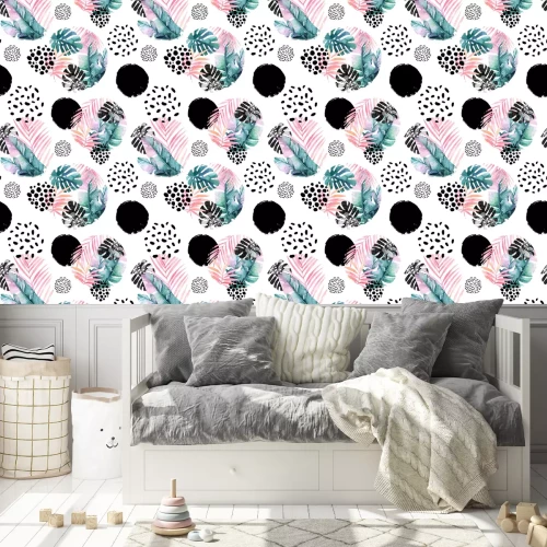 Behang Moderne geometrie met planten