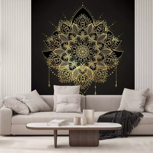 Sticker Vector sier Lotus bloem, etnische kunst, Patroon Indische Paisley. Hand getekende illustratie geïsoleerd. Uitnodiging. Gouden stickers, flash tijdelijke tattoo, mehndi en yoga design