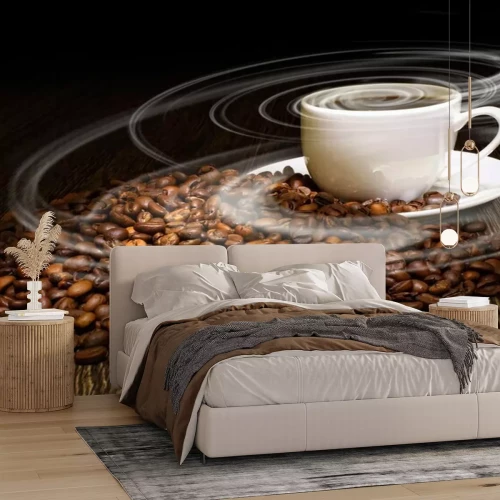 Fotobehang Kopje koffie en zijn aroma