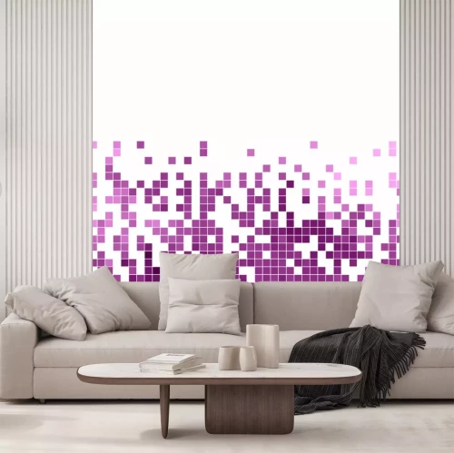 Sticker Violette pixels op een witte achtergrond