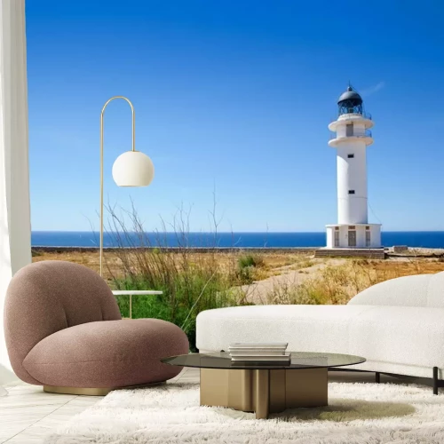 Fotobehang Eiland Formentera met vuurtoren