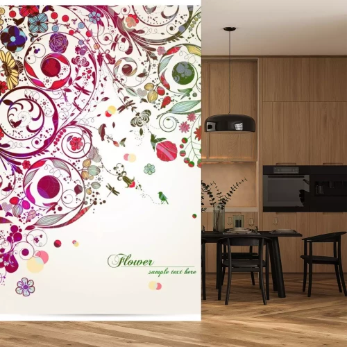 Sticker vintage bloem