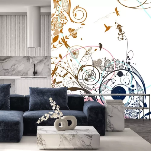 Sticker vector bloem achtergrond