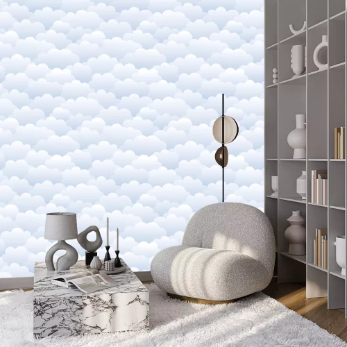 Behang Blauwe wolken