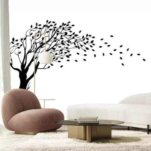 Sticker Herfst boom silhouet