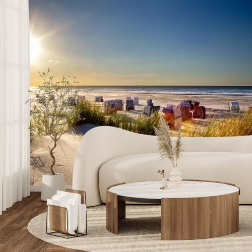 Fotobehang Strand en zee in de zon