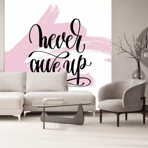 Sticker geef nooit handgeschreven briefing positief citaat op