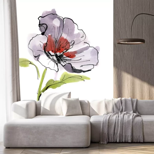 Sticker Exotische bloem op aquarel