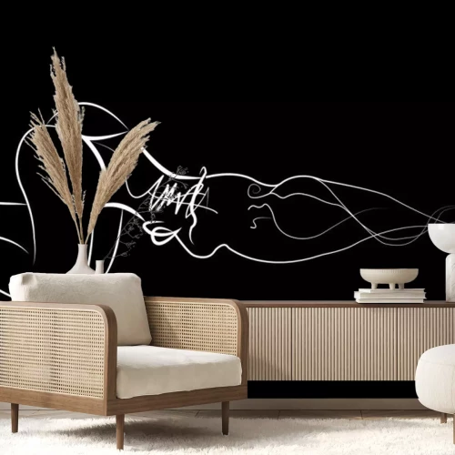 Sticker silhouet van een sexy erotisch meisje