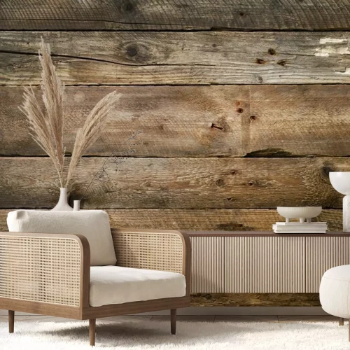 Fotobehang Oude bruine planken