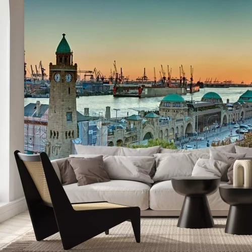 Fotobehang Aanlegsteigers in Hamburg
