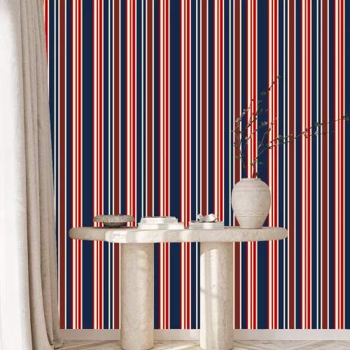 Behang Retro motief met verticale strepen