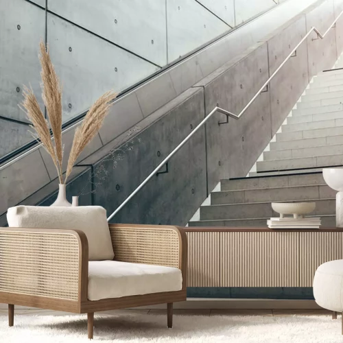 Sticker Een moderne betonnen trap