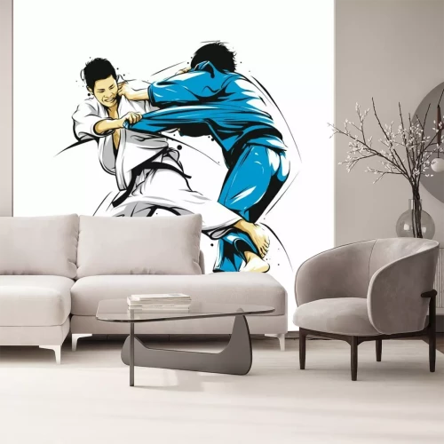 Sticker Twee judoka's in actie