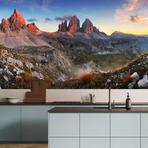 Fotobehang Italiaanse bergen bij zonsondergang