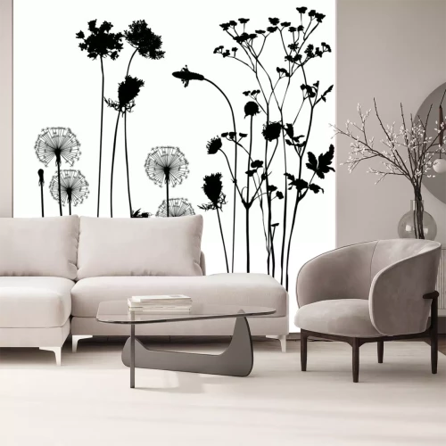 Sticker Illustratie met verschillende soorten bloemen