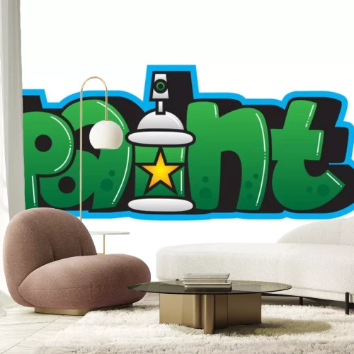 Sticker Graffiti. Verf woord