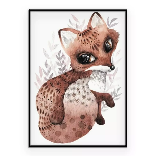 Poster Vos met etnische versieringen