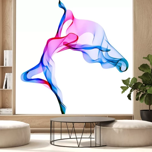 Sticker Abstracte danser, vrouwensilhouet over wit