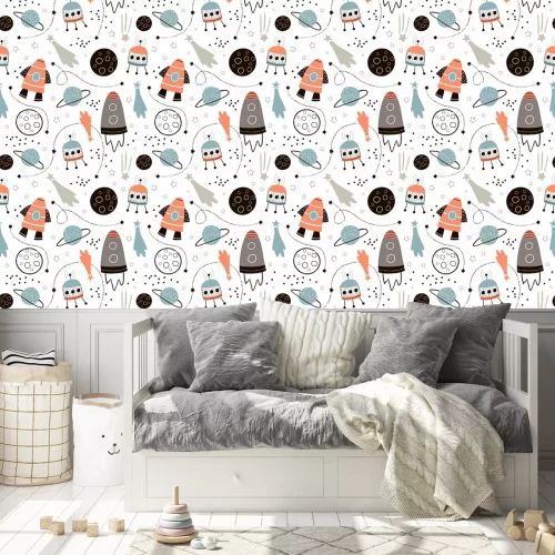 Behang Ruimte tekeningen