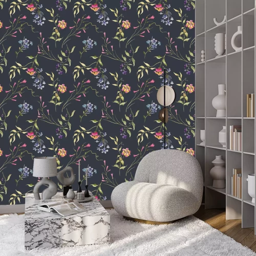 Behang Waterverf bloemen vector patroon