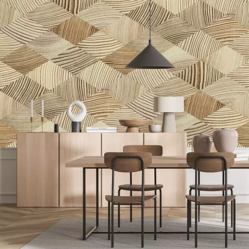 Fotobehang Eindkorrelige houten textuur