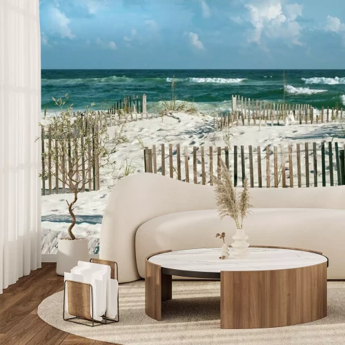 Fotobehang Omheind zeestrand