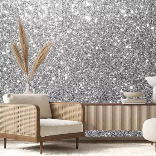 Fotobehang Zilveren glitters