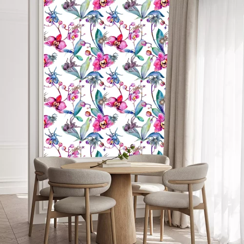 Behang Exotisch tarantula wild insectpatroon in een waterverfstijl. Volledige naam van het insect: tarantula, spin. Aquarelle wilde insecten voor achtergrond, textuur, wrapper patroon of tatoeage.