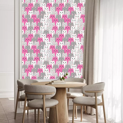 Behang Naadloos leuk kattenpatroon. Vector achtergrond.