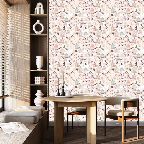 Behang Vogelspatroon