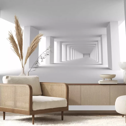 Fotobehang Lange witte gang