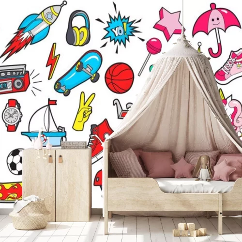 Sticker Kleurrijke energieke jeugdafbeeldingen