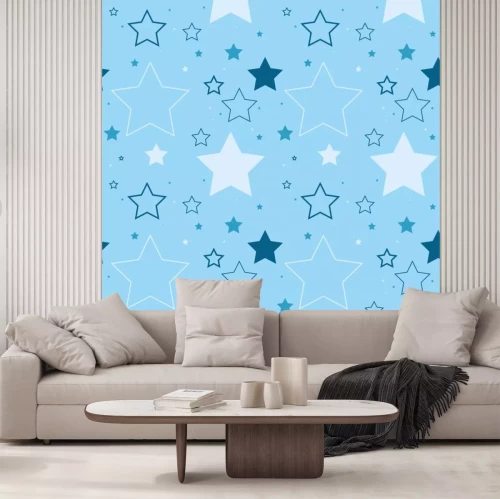 Sticker Een leuk naadloos vectorpatroon dat uit het herhalen van sterren wordt gemaakt.