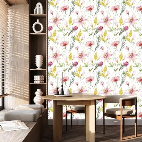 Behang Aquarel bloemen vector patroon