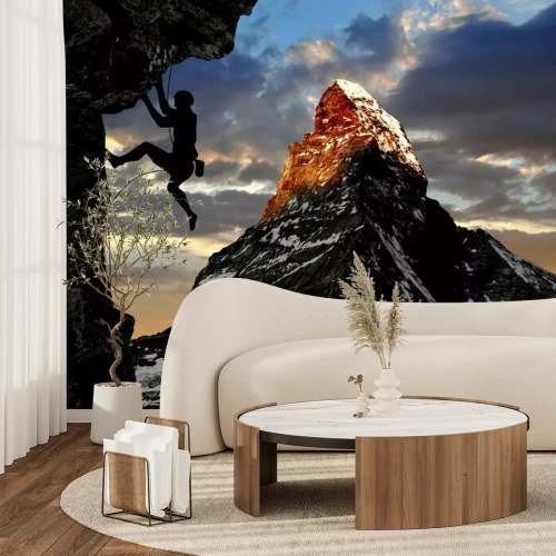 Fotobehang Klimsport in de winter