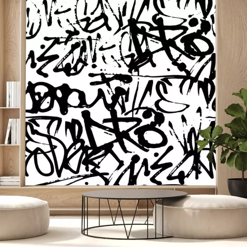 Sticker Vectorgraffiti naadloos patroon met abstracte markeringen