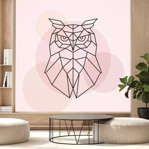 Sticker Geometrische hoofd van een uil. Abstracte vectorillustratie van een wilde vogel.