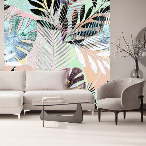 Sticker Abstracte bloemensamenstelling in tropische klimaten