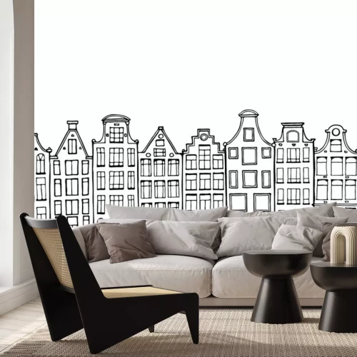 Sticker Hand getrokken doodle huizen.