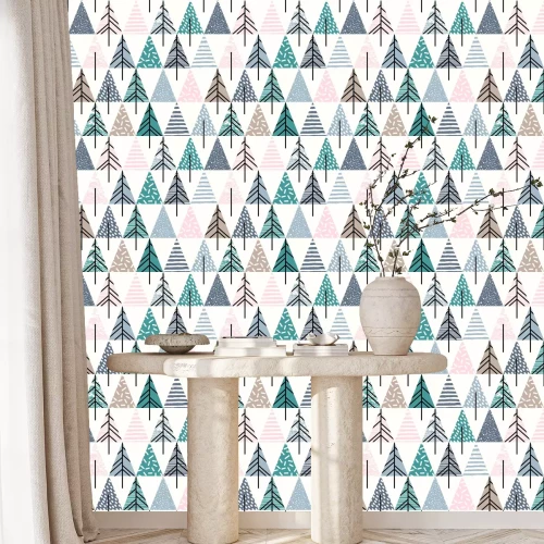 Behang Abstracte pastelgeometrie